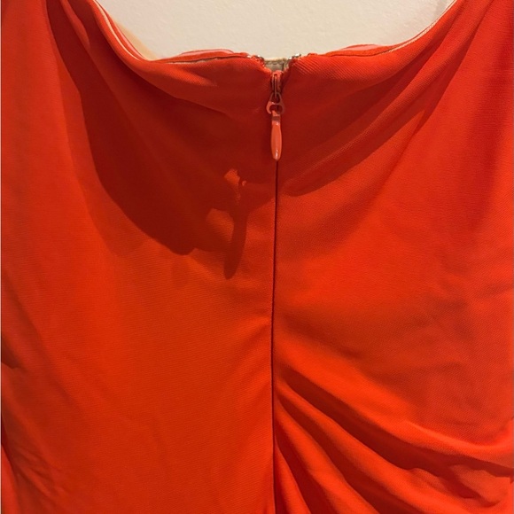 CINQ A SEPT NWT Delaney Off-Shoulder Ruched Midi Dress Burnt Orange Size 10 - Picture 13 of 13